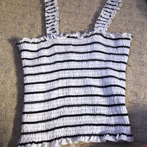 A black and white crop top